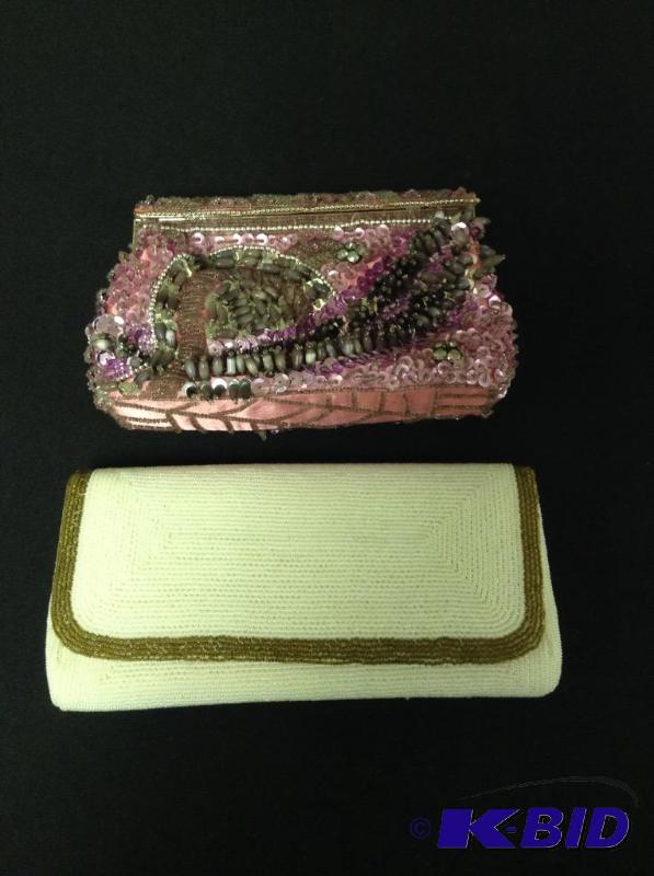 lot 36 image: 2 Beautiful Beaded Clutch Handbags