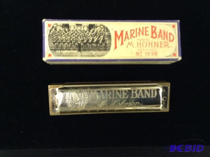 lot 45 image: M. Horner Marine Band Harmonica #1896 Key of C