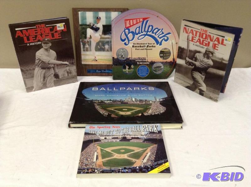 lot 61 image: Collection Baseball Books & Roger Clemens Plaque
