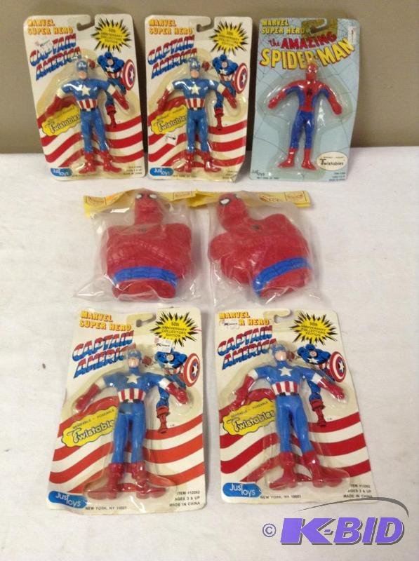 lot 108 image: Captain America & Spider-Man Figures