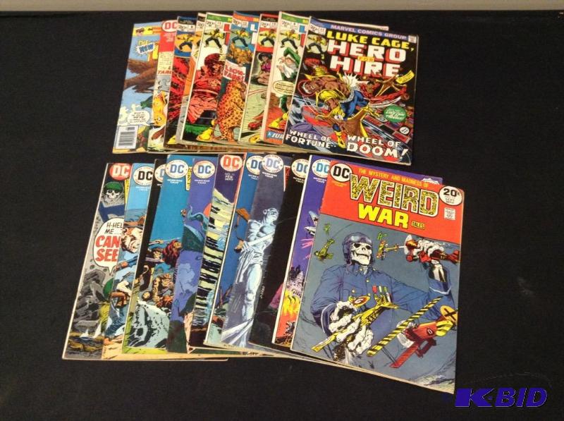 lot 35 image: Vintage Weird War & Luke Cage Hero for Hire Comics