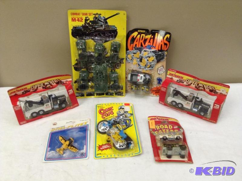 lot 4 image: Toy Cars, Airplane Motorcycle & Tanks