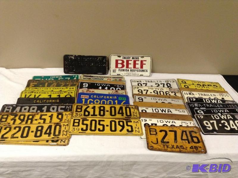 lot 76 image: Vintage License Plates