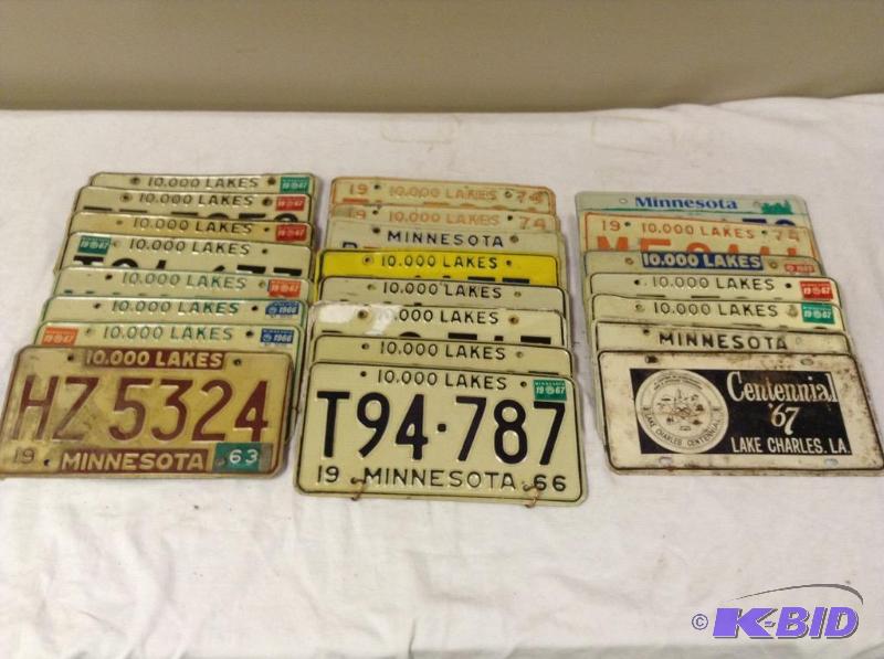 lot 84 image: Vintage 1960s & 70s Minnesota License Plates