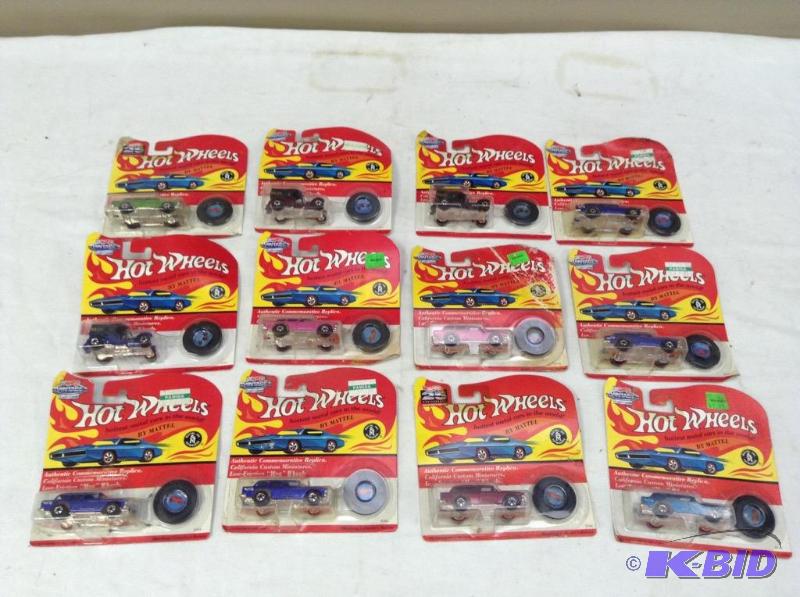 lot 90 image: 12 Hot Wheels Commemorative Replica Cars