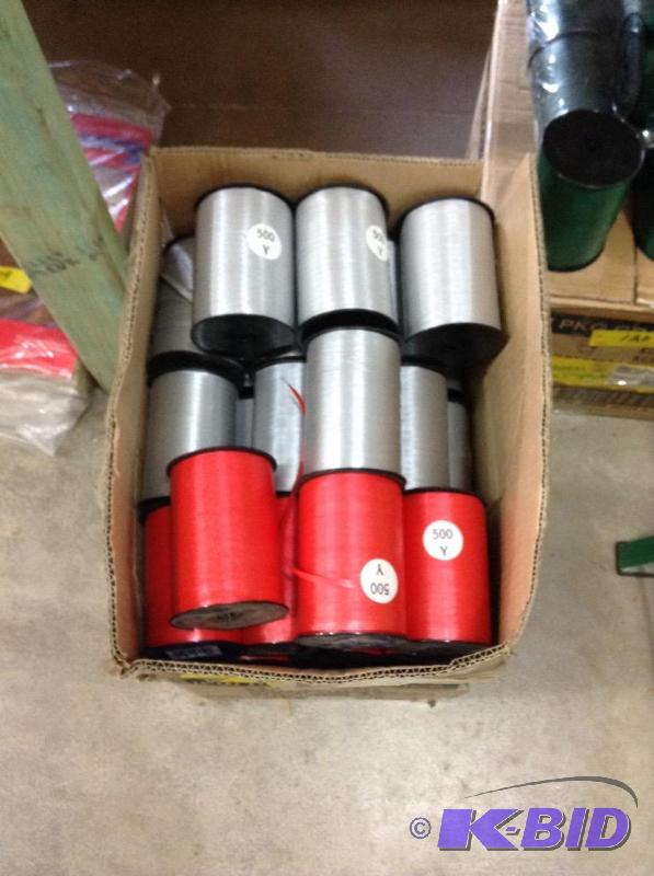 lot 119 image: Mix of Silver and Red Curling Ribbon