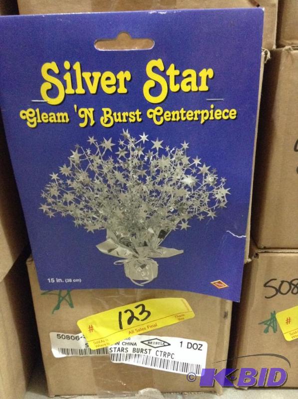 lot 123 image: Extra Large Lot of Silver Star Centerpieces