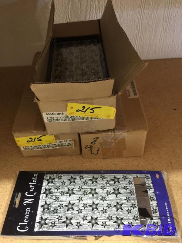 lot 215 image: Silver with Stars Metallic Curtain