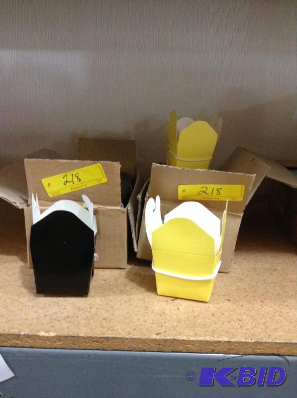 lot 218 image: Half Pint Black & Yellow Take Out Style Containers