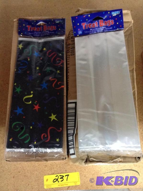 lot 237 image: Black Print and Clear Treat Bags