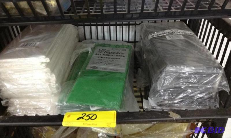 lot 250 image: White, Green and Black Tissue Paper Packs