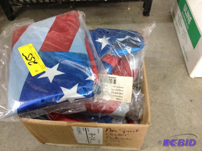 lot 255 image: Lot of Many Stars and Stripes Mylar Balloons