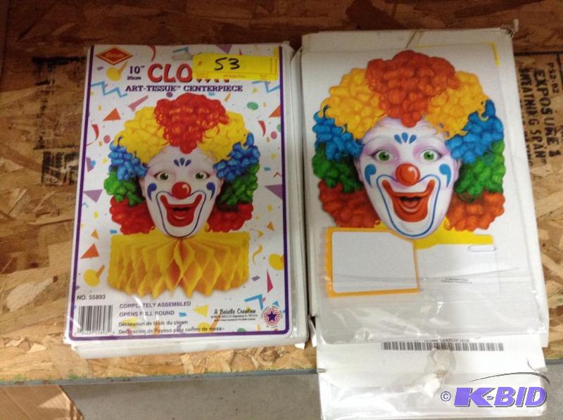 lot 53 image: Clown Tissue Centerpieces
