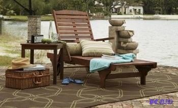Outdoor Wooden Chaise Lounger - Natural Color...