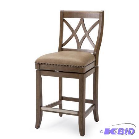 lot V142 image: Belham Living Mason Swivel Leather Bar Stool