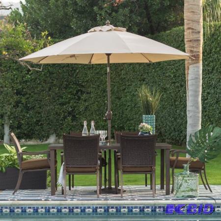 lot V38 image: Coral Coast 9-ft. Push Button Tilt Wind Resistant Patio Umbrella
