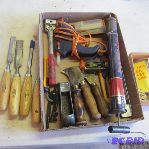 lot 180 image: Wood Chisels, Square, Scrapers