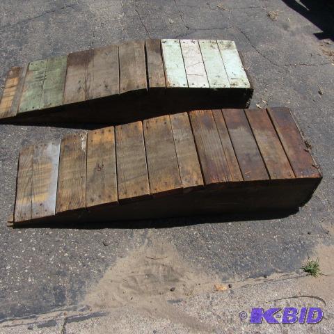 lot 208 image: Wooden Car Ramps