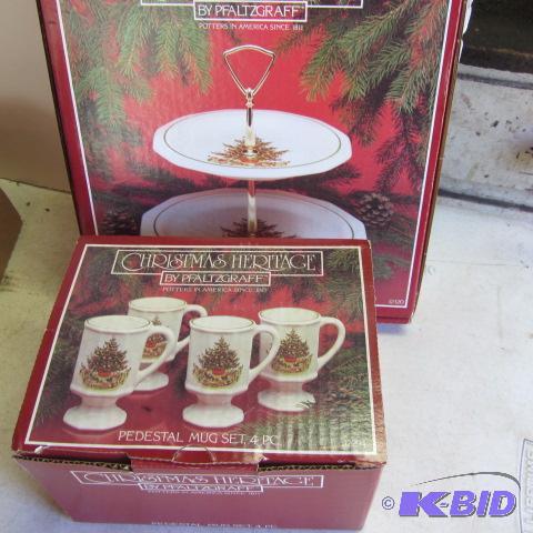 lot 218 image: Pfaltzgraff Christmas Tree Dishes