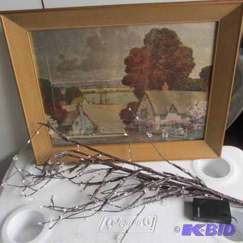 lot 256 image: Framed Foil, Lighted Branches