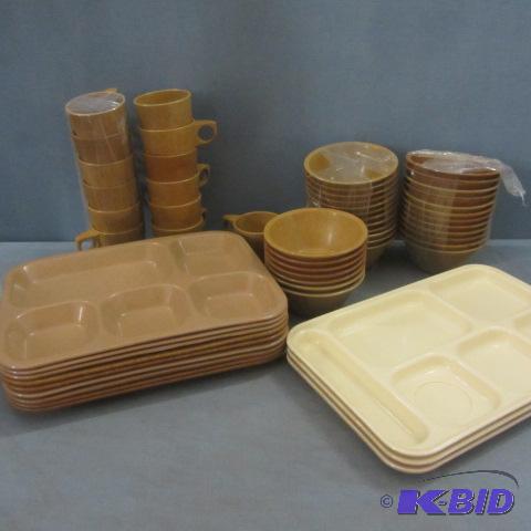lot 177 image: Dinner Trays, Cups, Bowls