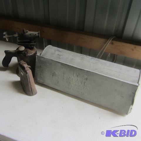 lot 200 image: Mailbox, Cow Bell, Torch