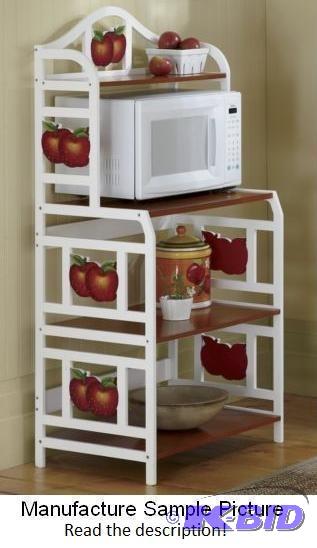 lot 11 image: Wooden Apple Microwave Cart - Composite wood ...