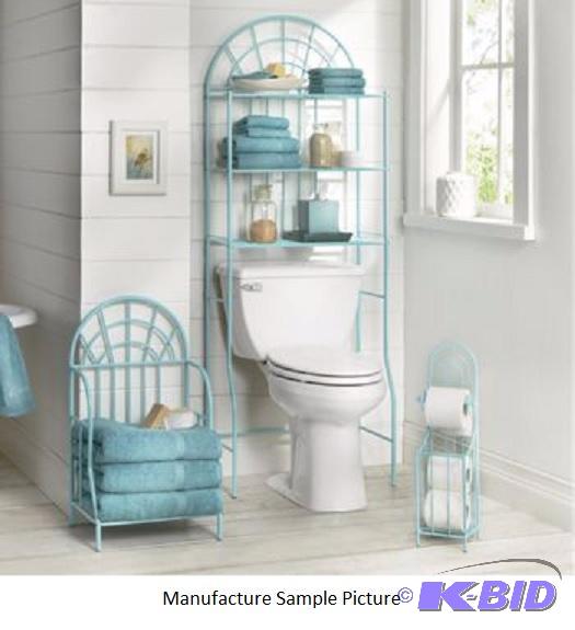 lot 12 image: Three Piece Arched Bath Set - Blue -&nbspThi...