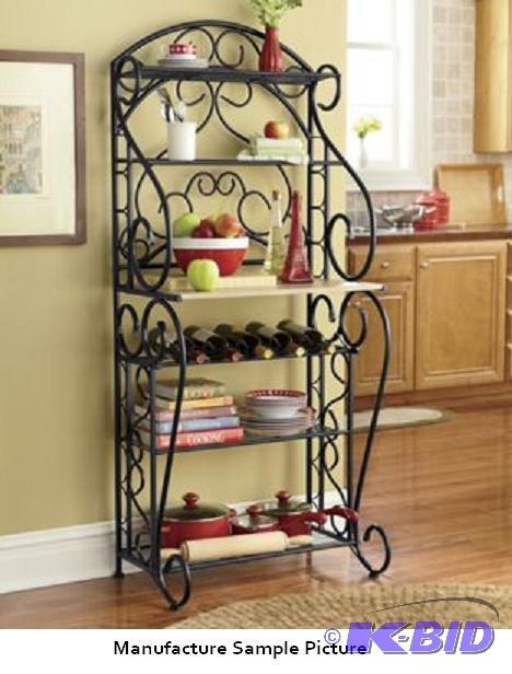 lot 16 image: Scroll Bakers Rack - Black - This bakers rac...