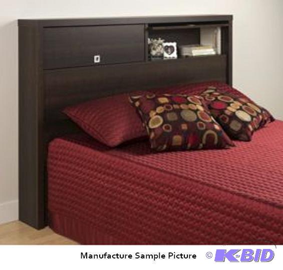 lot 19 image: FullQueen Two Door Storage Headboard - Uniqu...