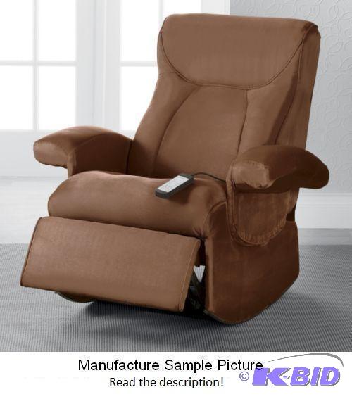 lot 22 image: Microfiber Rocker Recliner Massage Chair - Th...