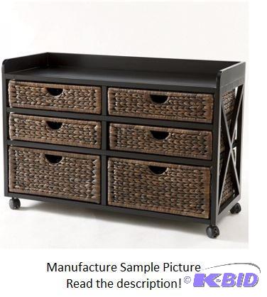 lot 23 image: Kingston Seagrass 6 Drawer Bureau - Put our K...