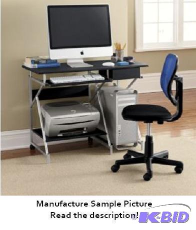 lot 25 image: Black Top Computer Desk - Our desk gives you ...