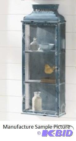 lot 39 image: Rustic Medicine Cabinet - Blue - Chic metal c...