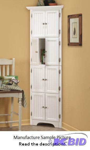 lot 51 image: White 8 Door Corner Pantry - Make the most of...