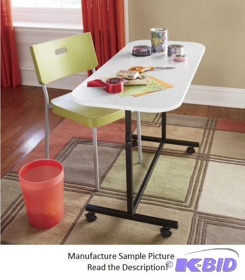 lot 57 image: Adjustable Height Metal Working Table - Perfe...
