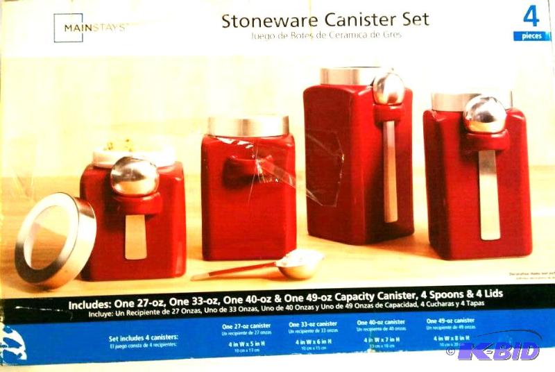lot 32 image: Stoneware Canister Set