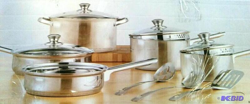 lot 46 image: 12 Piece Stainless Steel Cook Set