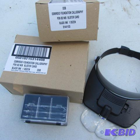 lot 232 image: Calligraphy Pens, Magnifier