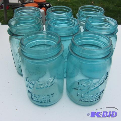 lot 279 image: Blue Canning Jars