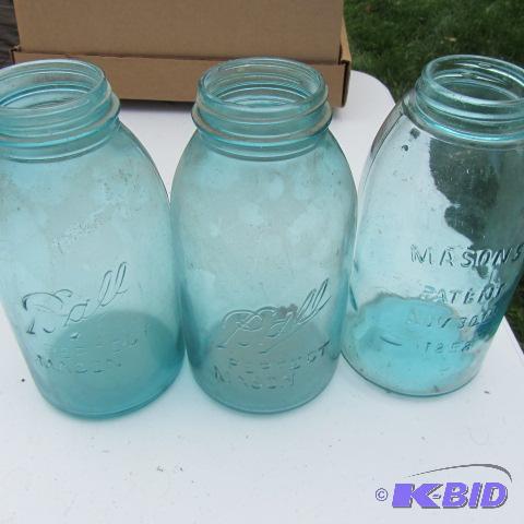 lot 280 image: Blue Canning Jars
