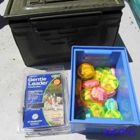 lot 66 image: Ammo Box, Ear Plugs, Leash