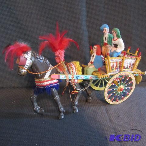 lot 219 image: Gypsy Wagon & Figures