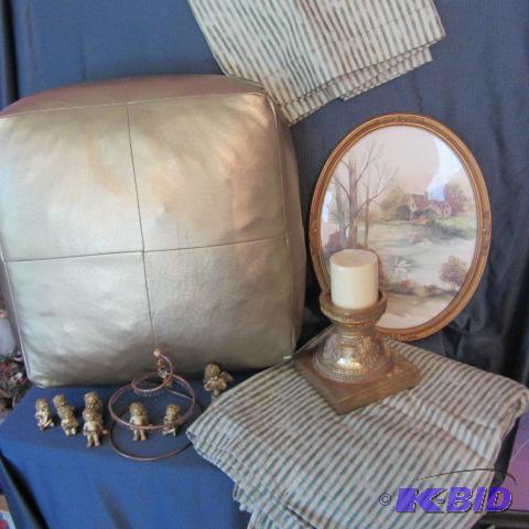 lot 297 image: Window Panels, Pillow, Stands