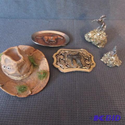 lot 326 image: Belt Buckles, Figures