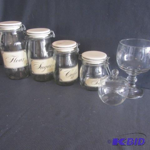 lot 371 image: Glass Canisters, Candy