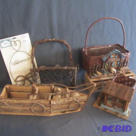 lot 380 image: Wicker Planters, Decorating Boxes