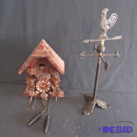 lot 387 image: Cuckoo Clock Bird House, Weather Vane