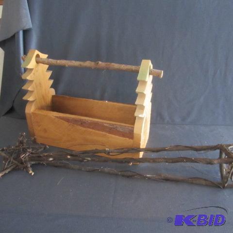lot 388 image: Wooden Box, Star Topped Branch