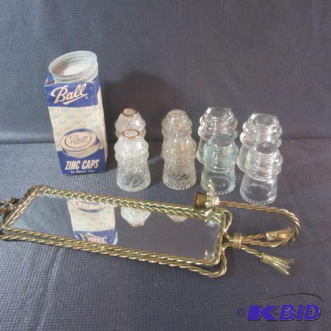 lot 410 image: Glass Insulators, Jar Lids